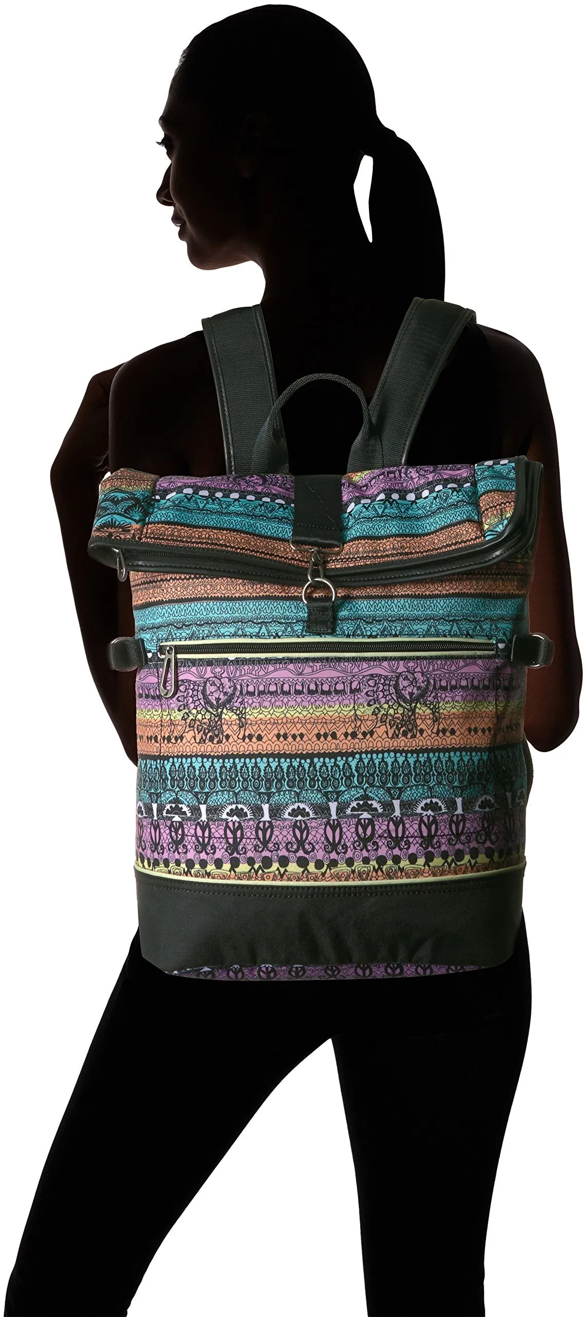 Sakroots Women's New Adventure Nylon Roll Top Backpack