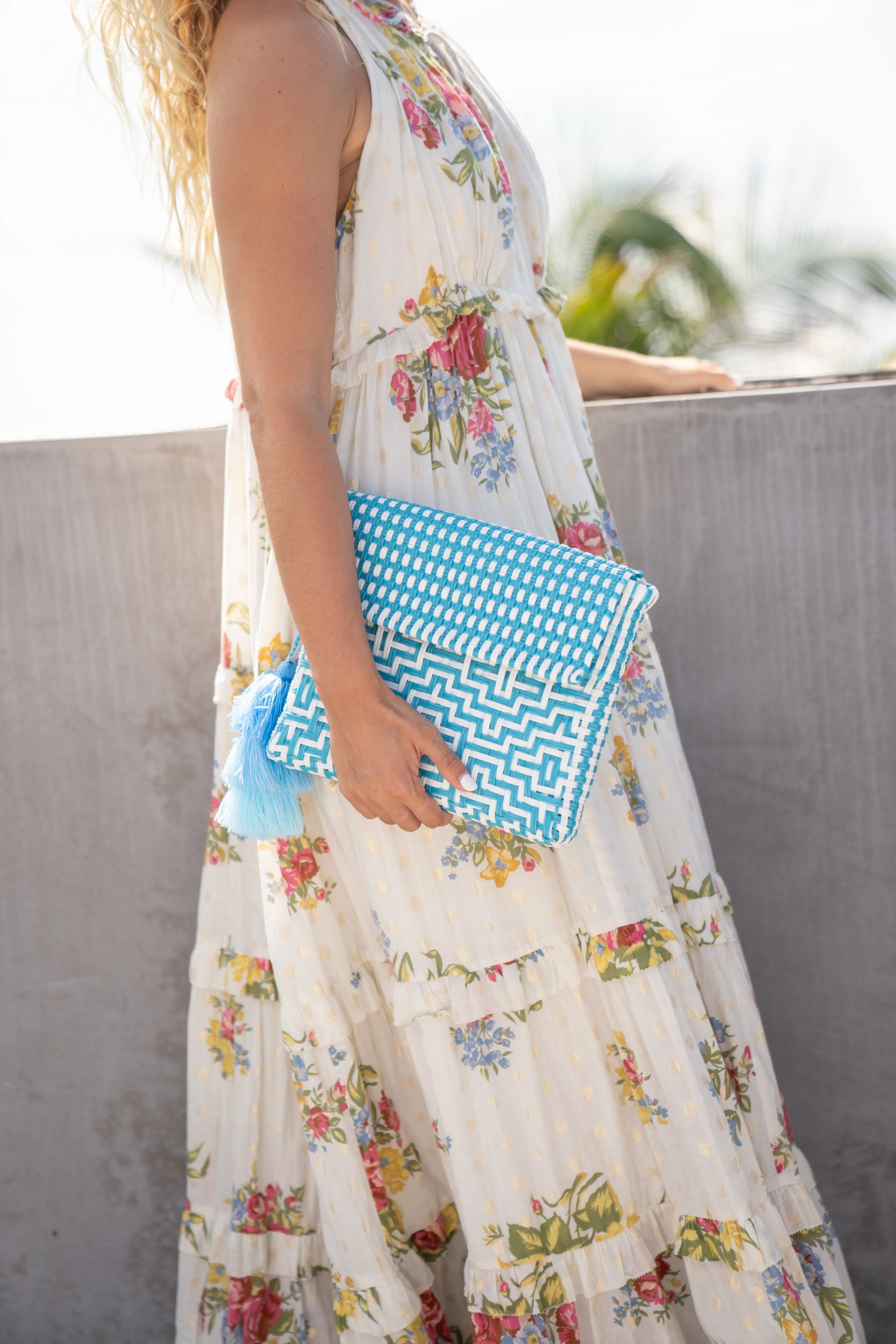 Sconset In Sky Citron Clutch