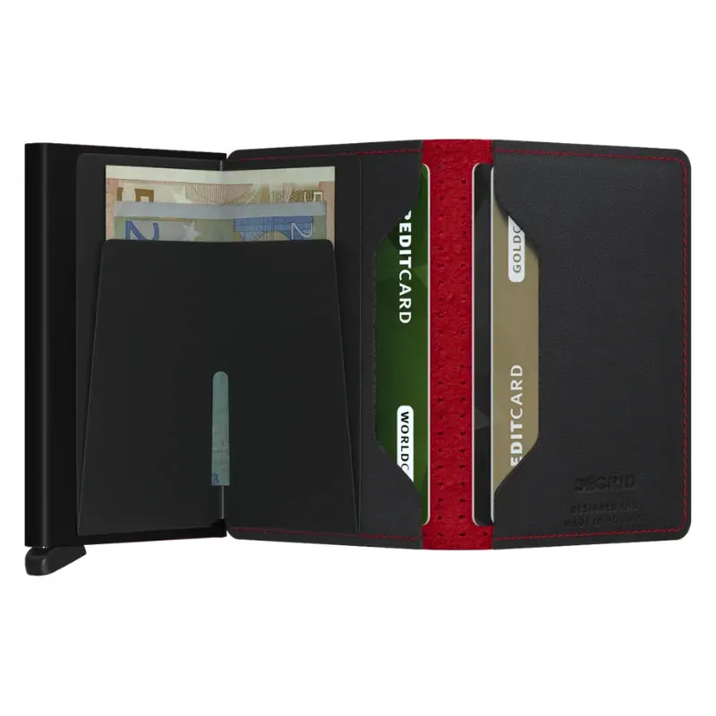 Secrid Slimwallet Style Perforated - Black-Red