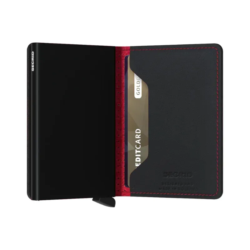 Secrid Slimwallet Style Perforated - Black-Red