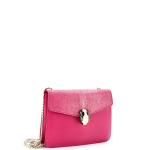 Serpenti Forever Square Shoulder Bag Leather and Stingray Small