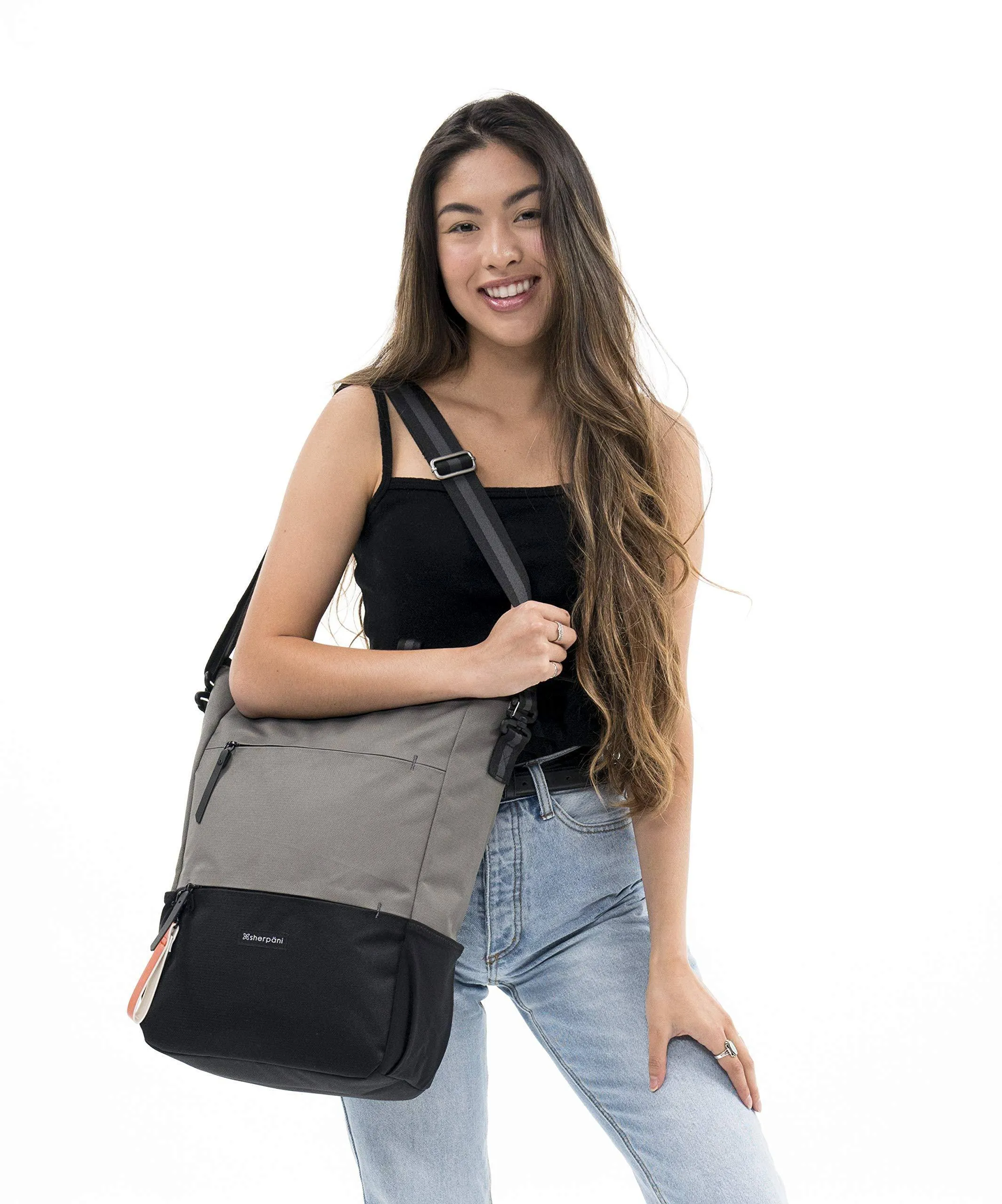 Sherpani Camden, Nylon Convertible Backpack Tote, Tote Bag, Crossbody Bag for Women, RFID Protection, 15 Inch Laptop Sleeve