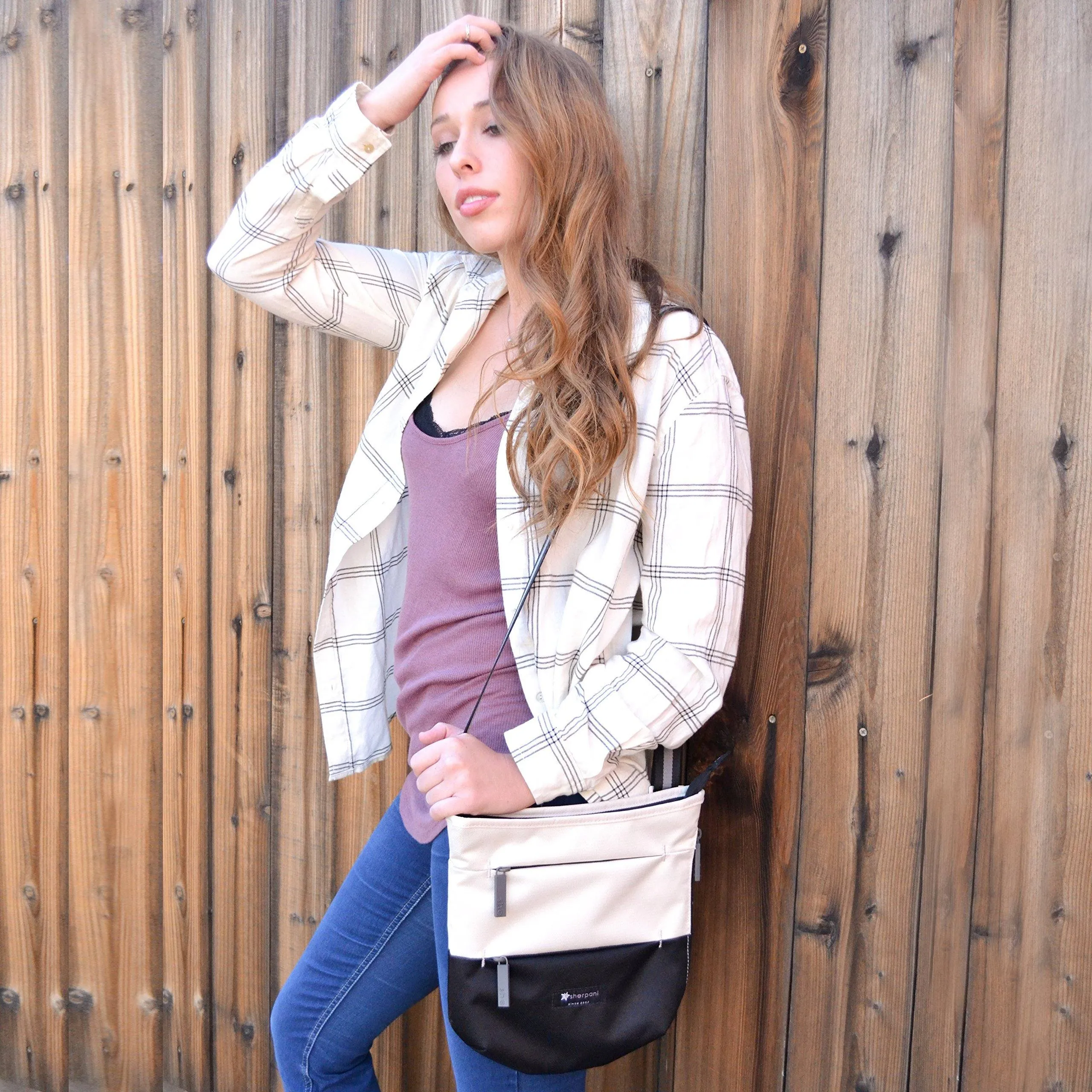Sherpani Sadie Recycled Nylon Crossbody Bag, Essential Messenger Bag, Medium Shoulder Bag for Women, RFID Protection