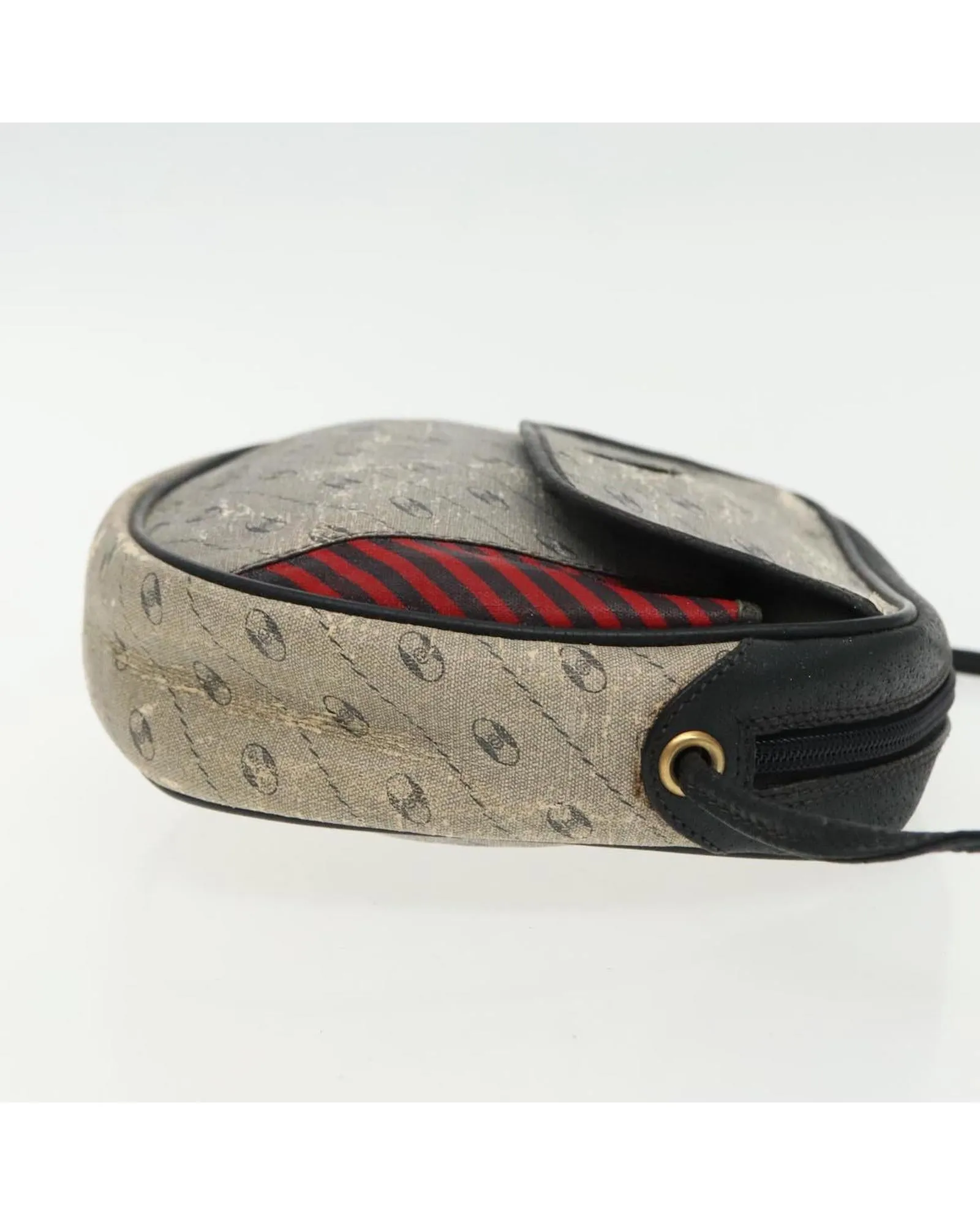 Shoulder Bag Coated Canvas with Gold Accents