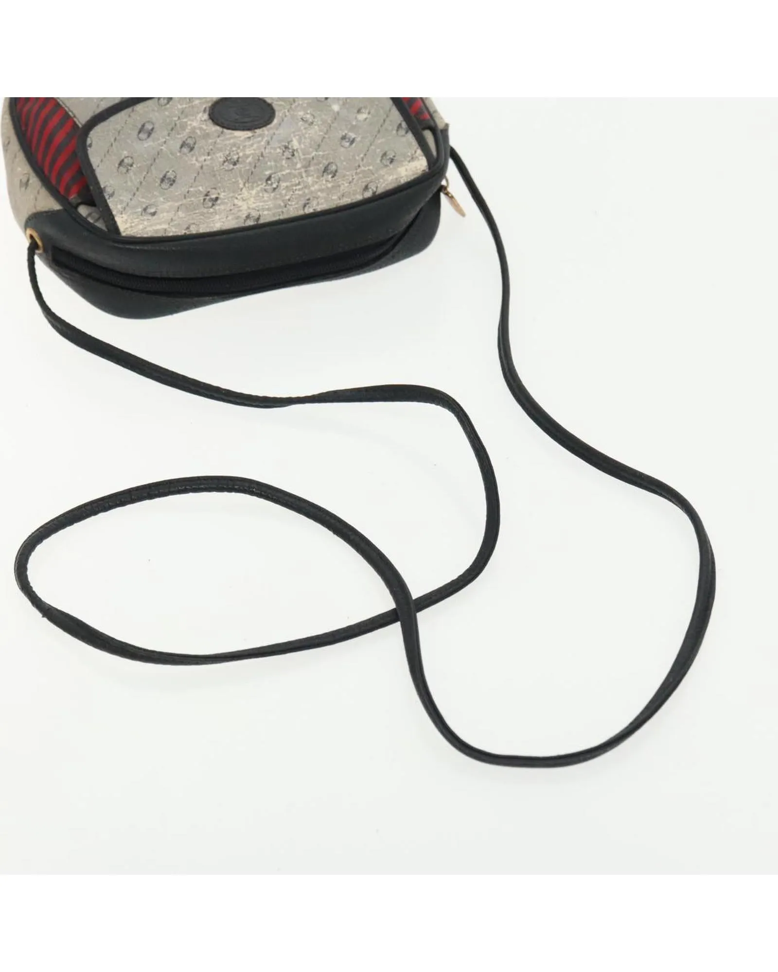 Shoulder Bag Coated Canvas with Gold Accents