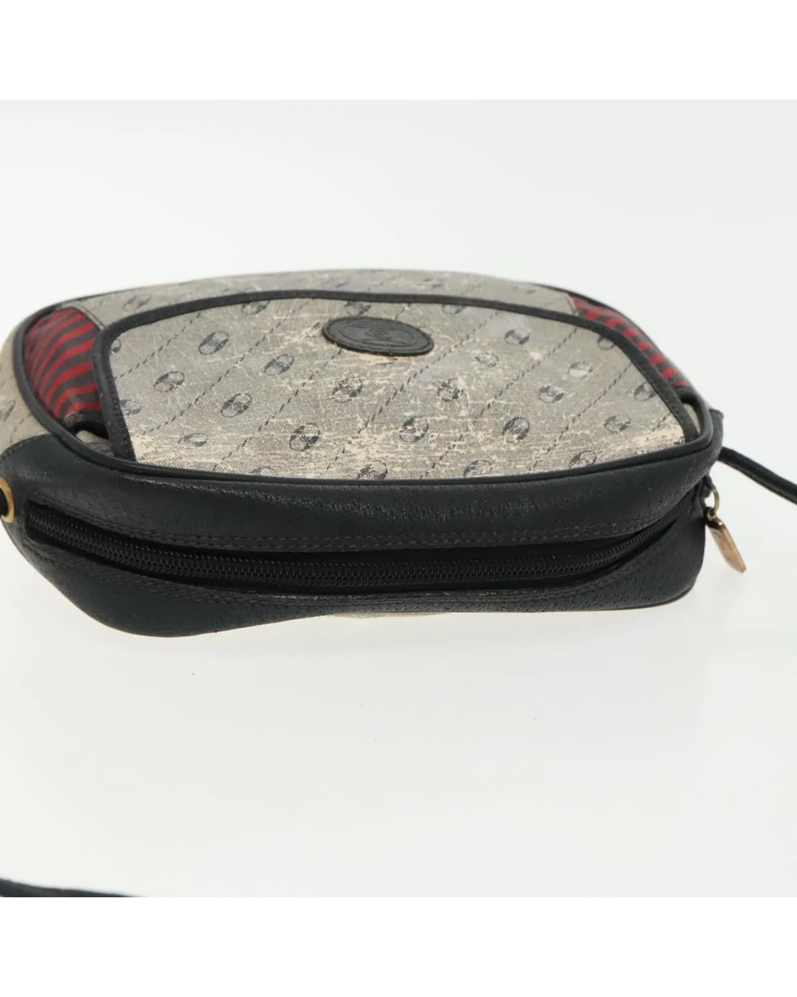 Shoulder Bag Coated Canvas with Gold Accents