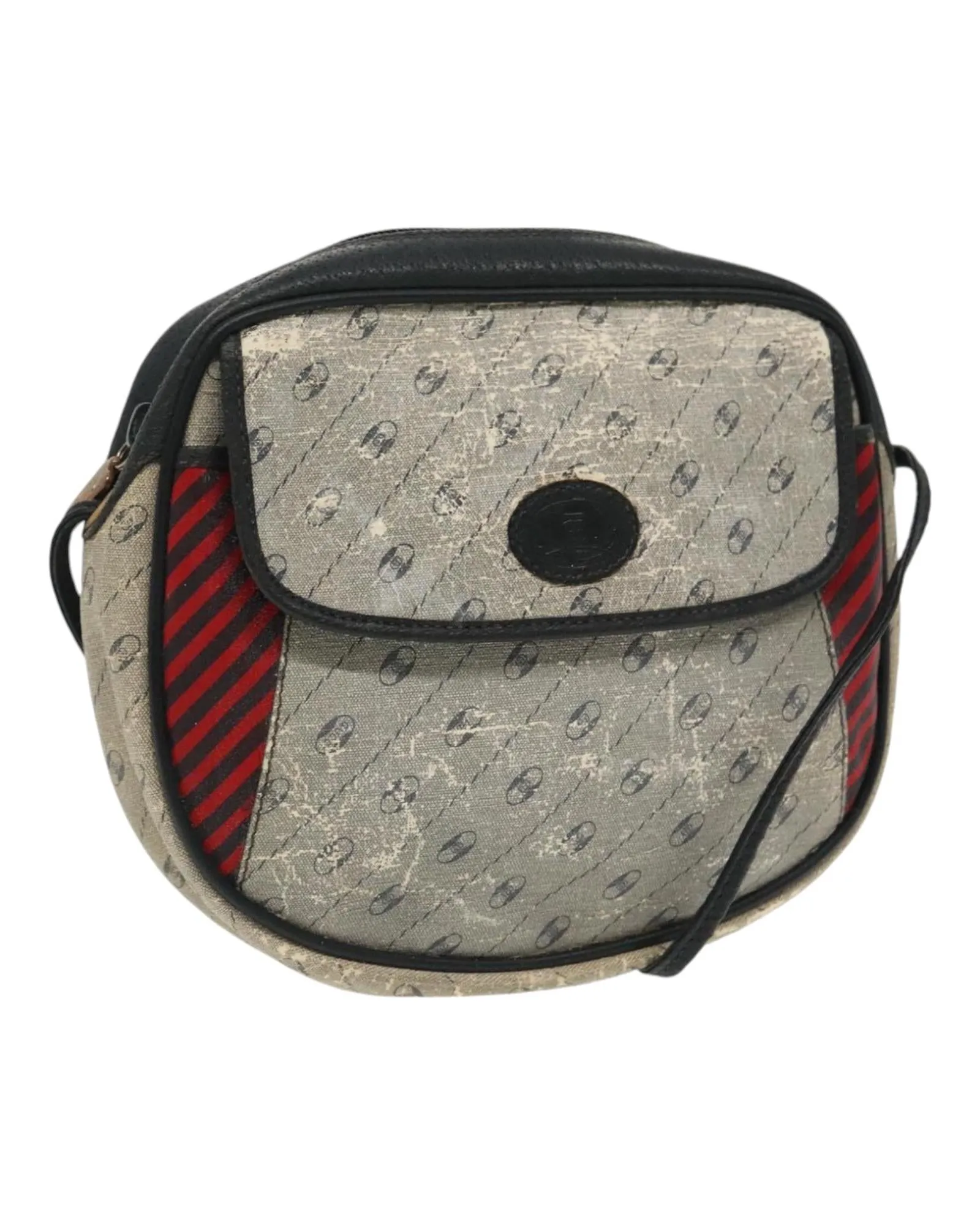 Shoulder Bag Coated Canvas with Gold Accents