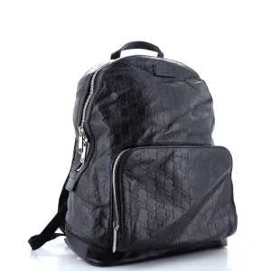 Signature Pocket Backpack Guccissima Leather Large