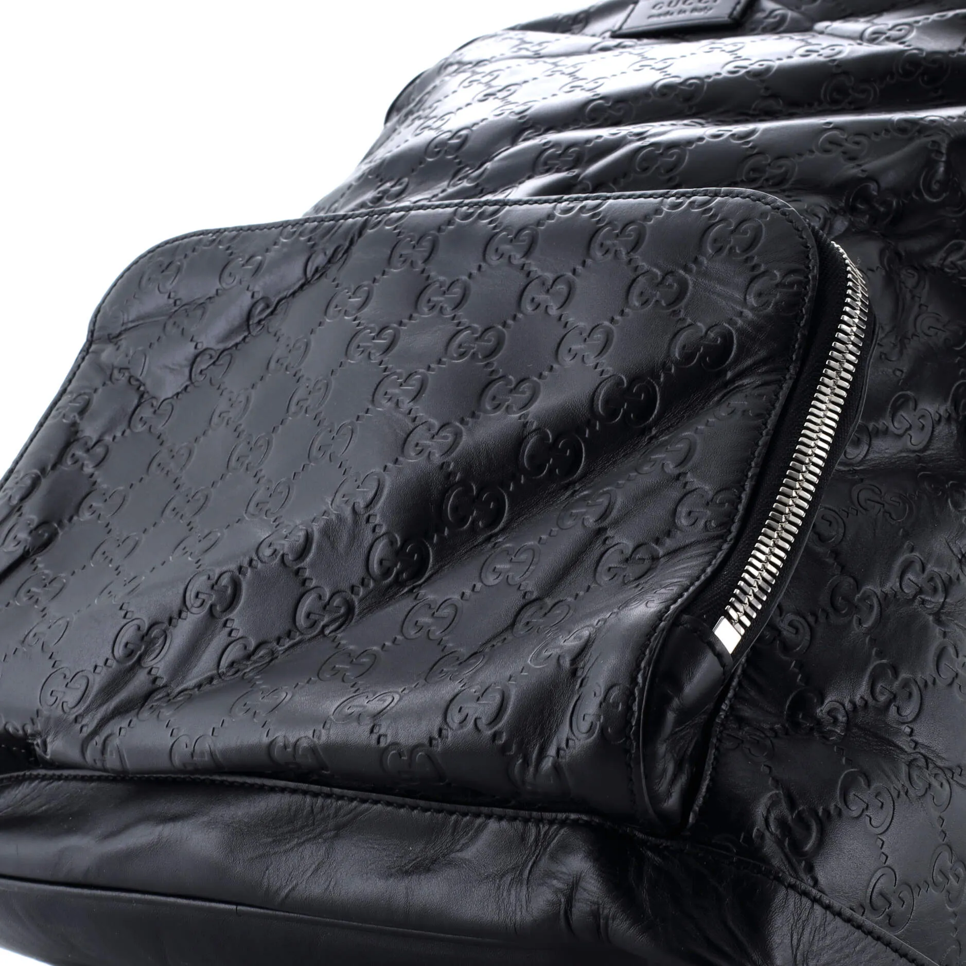 Signature Pocket Backpack Guccissima Leather Large