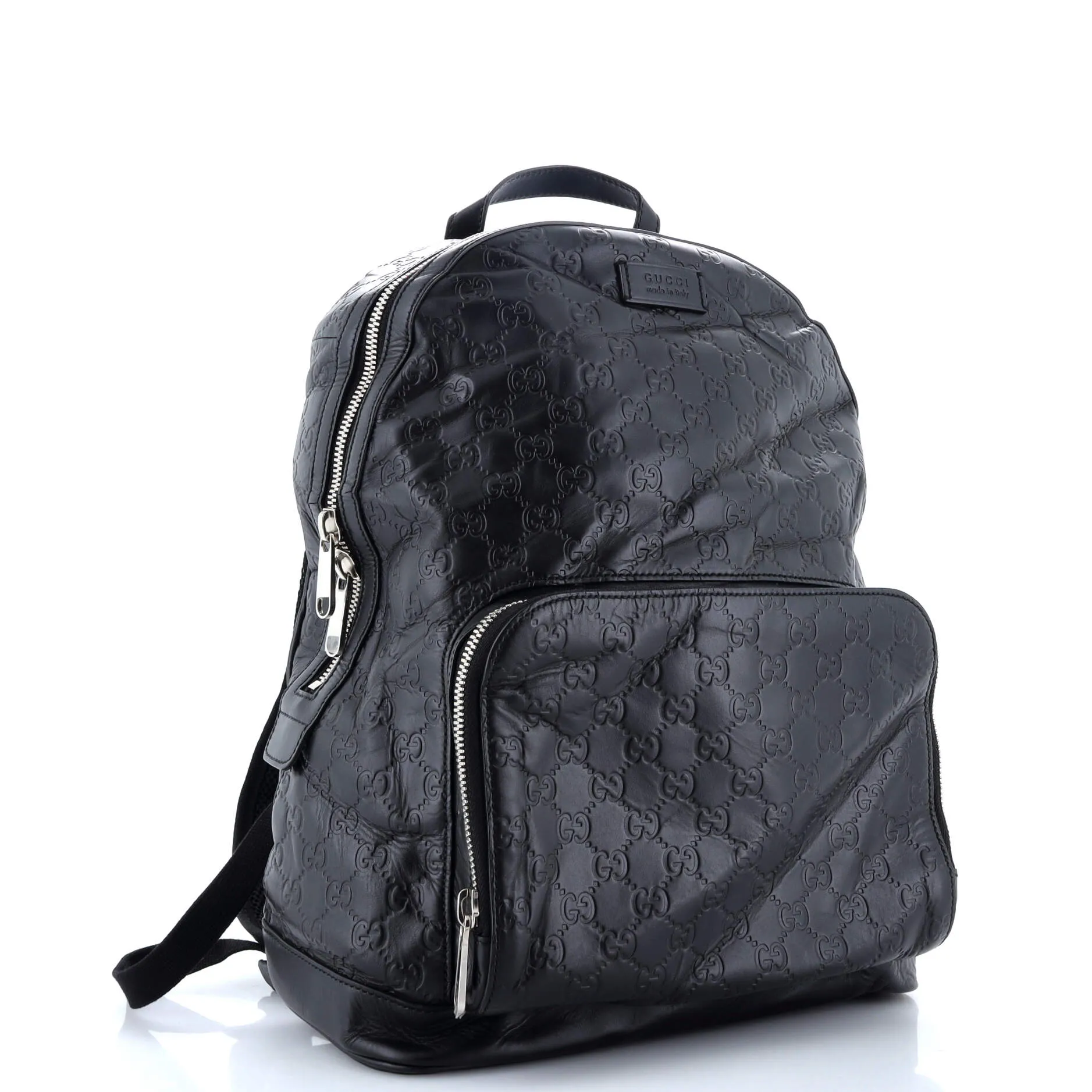 Signature Pocket Backpack Guccissima Leather Large