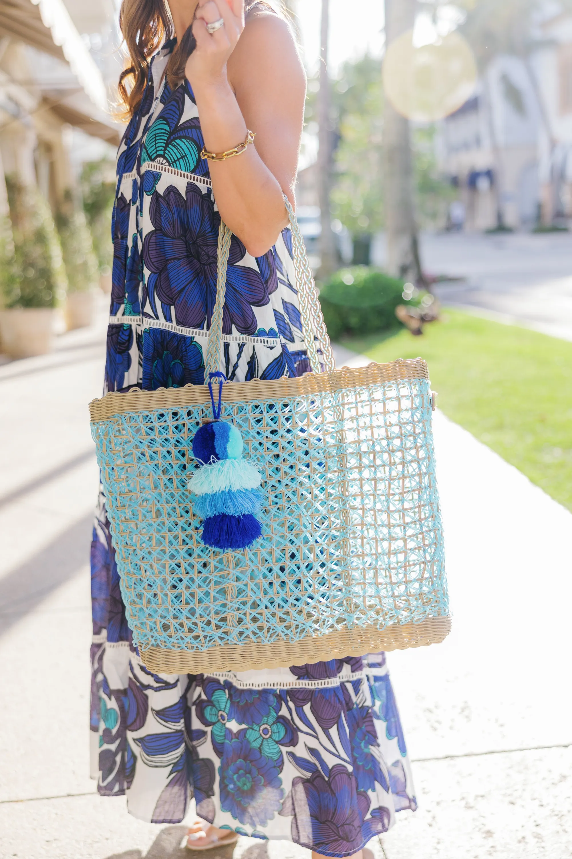 Sky Coastal Cable Citron Tote