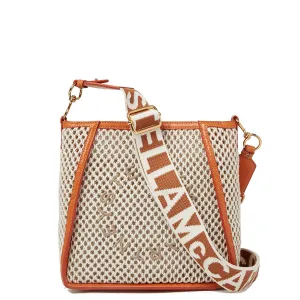 Stella Logo Mini Crossbody Hobo Bag Rope Mesh, Ivory/Beige