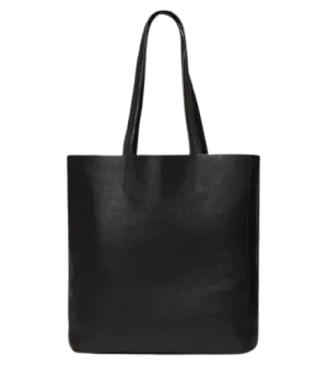 STITCH & HIDE LEATHER GEORGIA TOTE BAG BLACK - FREE WALLET POUCH