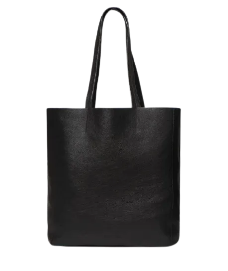 STITCH & HIDE LEATHER GEORGIA TOTE BAG BLACK - FREE WALLET POUCH