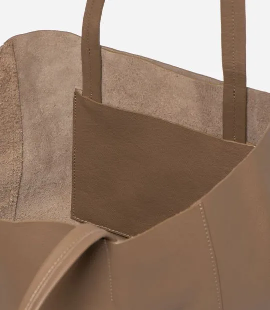 STITCH & HIDE LEATHER GEORGIA TOTE BAG OAK BROWN - FREE WALLET POUCH