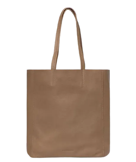 STITCH & HIDE LEATHER GEORGIA TOTE BAG OAK BROWN - FREE WALLET POUCH
