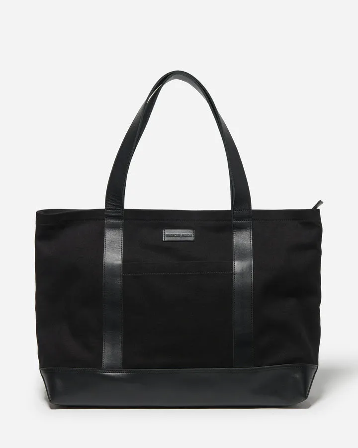 STITCH & HIDE THE SHOPPER CLASSIC TOTE BLACK - FREE WALLET