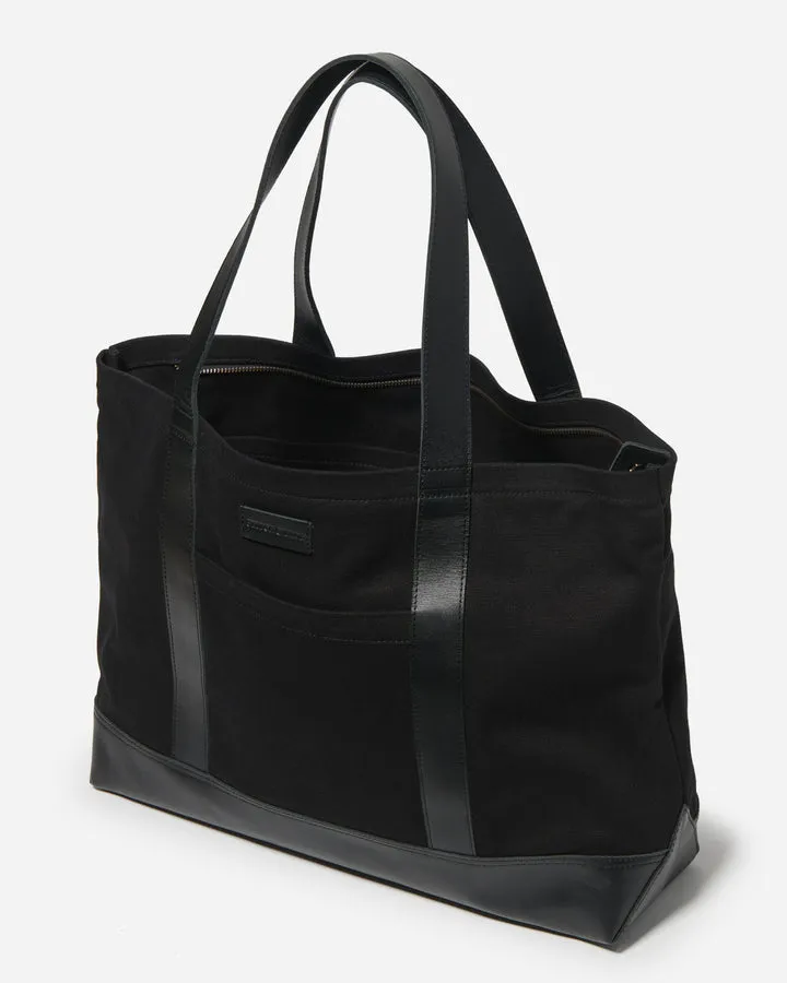 STITCH & HIDE THE SHOPPER CLASSIC TOTE BLACK - FREE WALLET