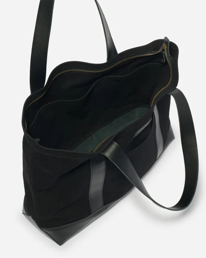 STITCH & HIDE THE SHOPPER CLASSIC TOTE BLACK - FREE WALLET