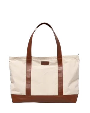 STITCH & HIDE THE SHOPPER CLASSIC TOTE Natural Beige Brown - FREE WALLET