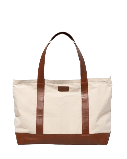 STITCH & HIDE THE SHOPPER CLASSIC TOTE Natural Beige Brown - FREE WALLET