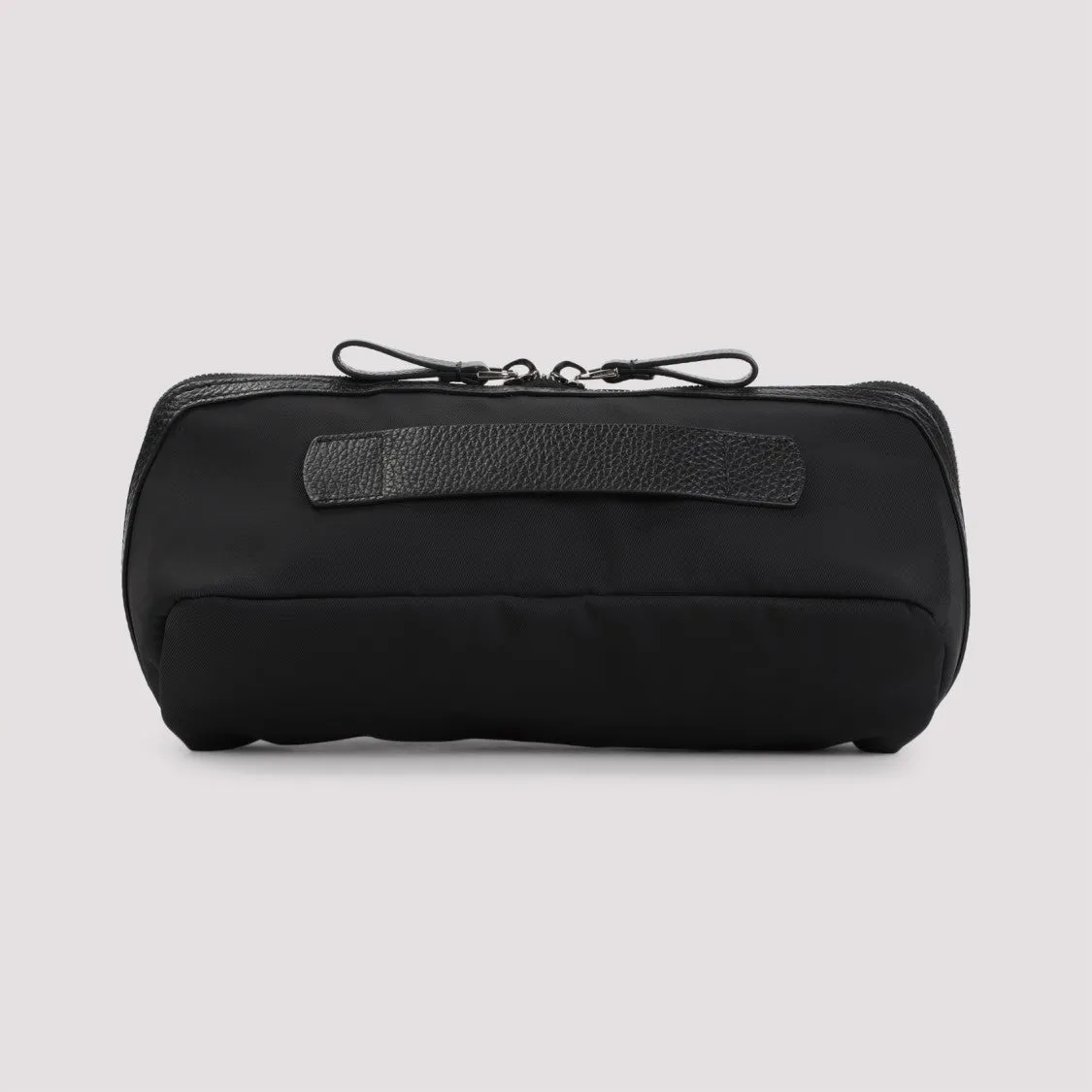 Streamlined Black Belt Bag With Zip Closure