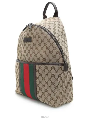 Three Stripes Backpack 190278 Unisex Brown Rucksack