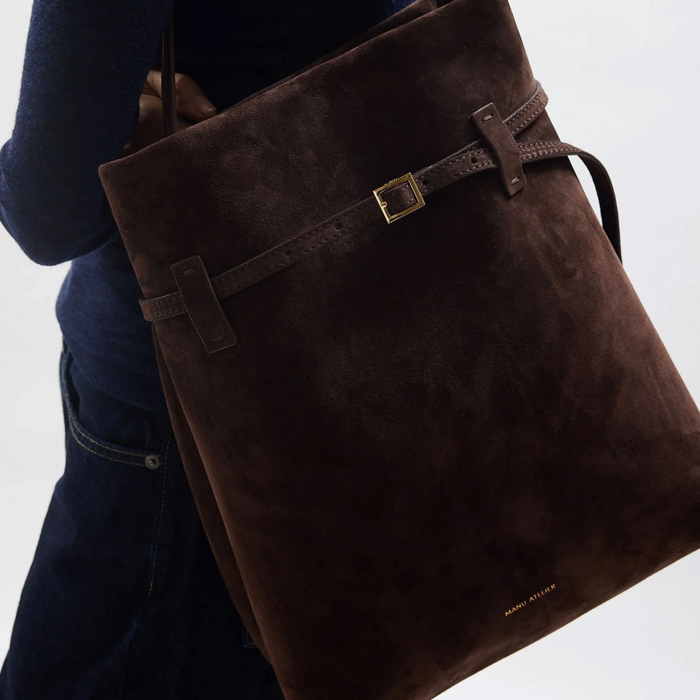 Tote du Jour, Suede, Brown