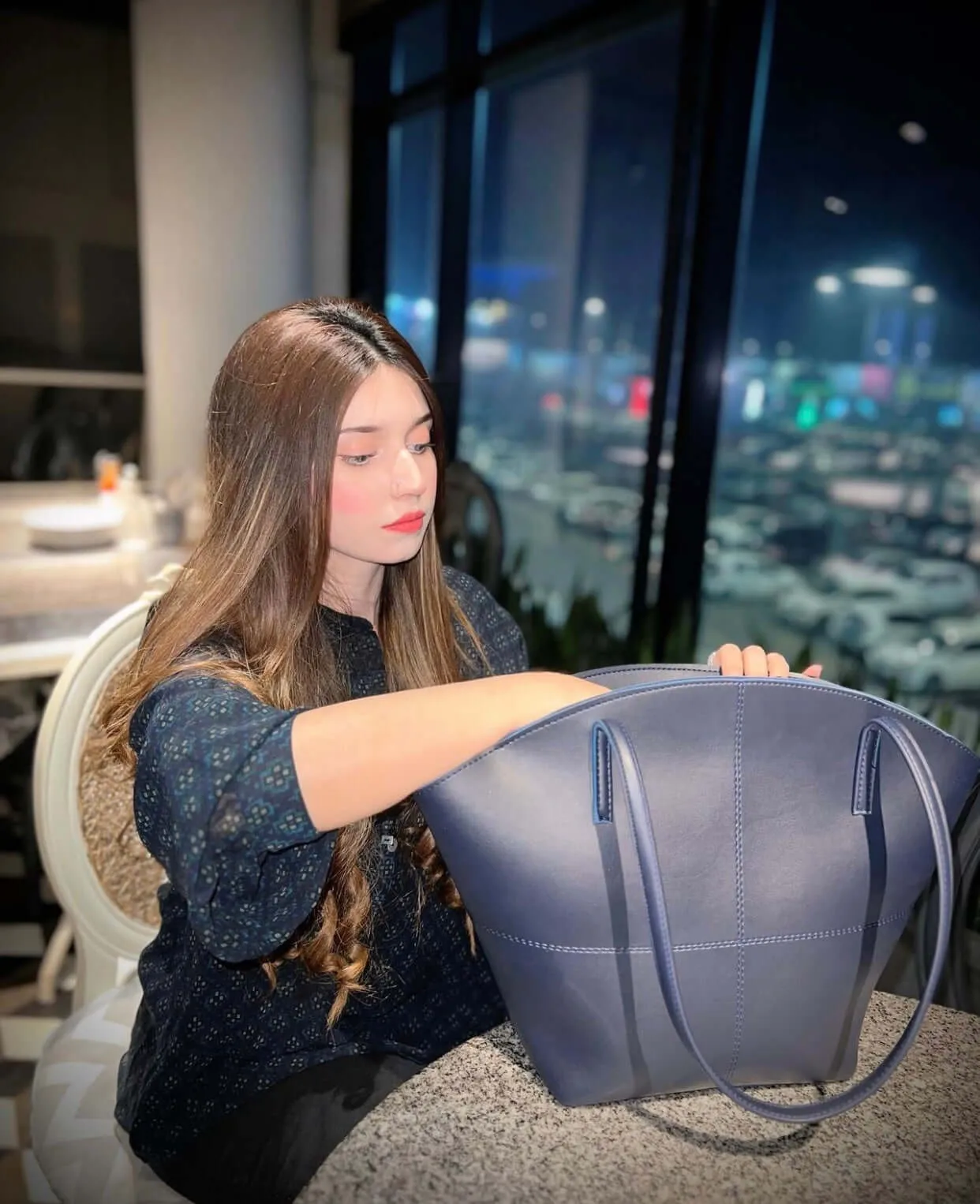 TOTE SHOULDER BLUE - LEFTOVER