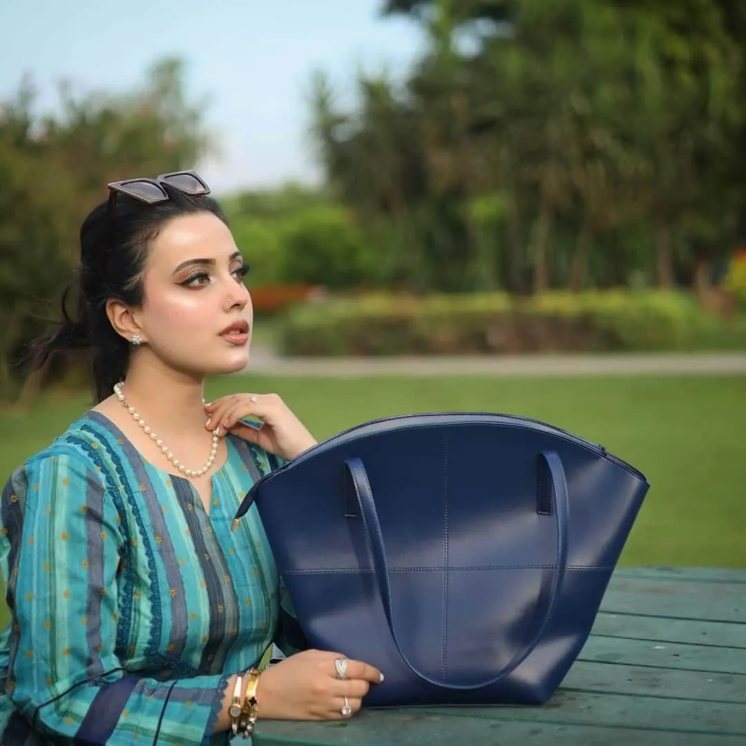 TOTE SHOULDER BLUE - LEFTOVER