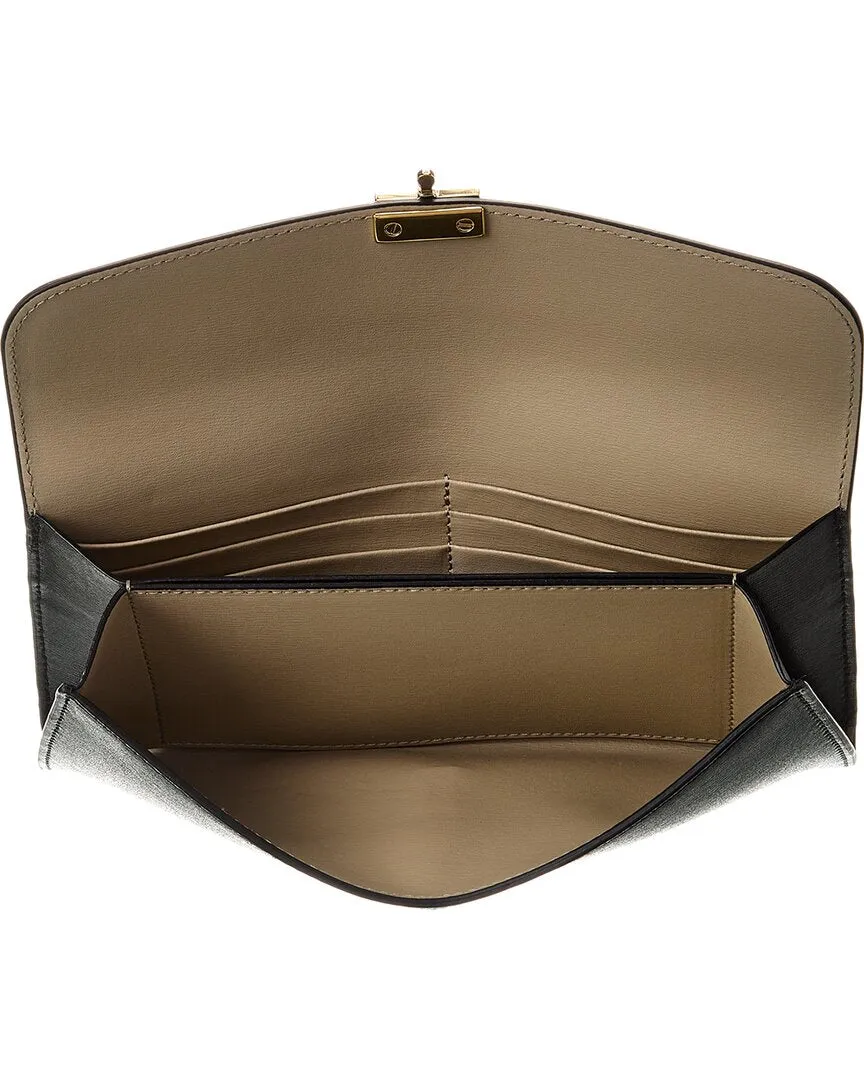 TOTEME T Lock Fold-Over Leather Continental Wallet