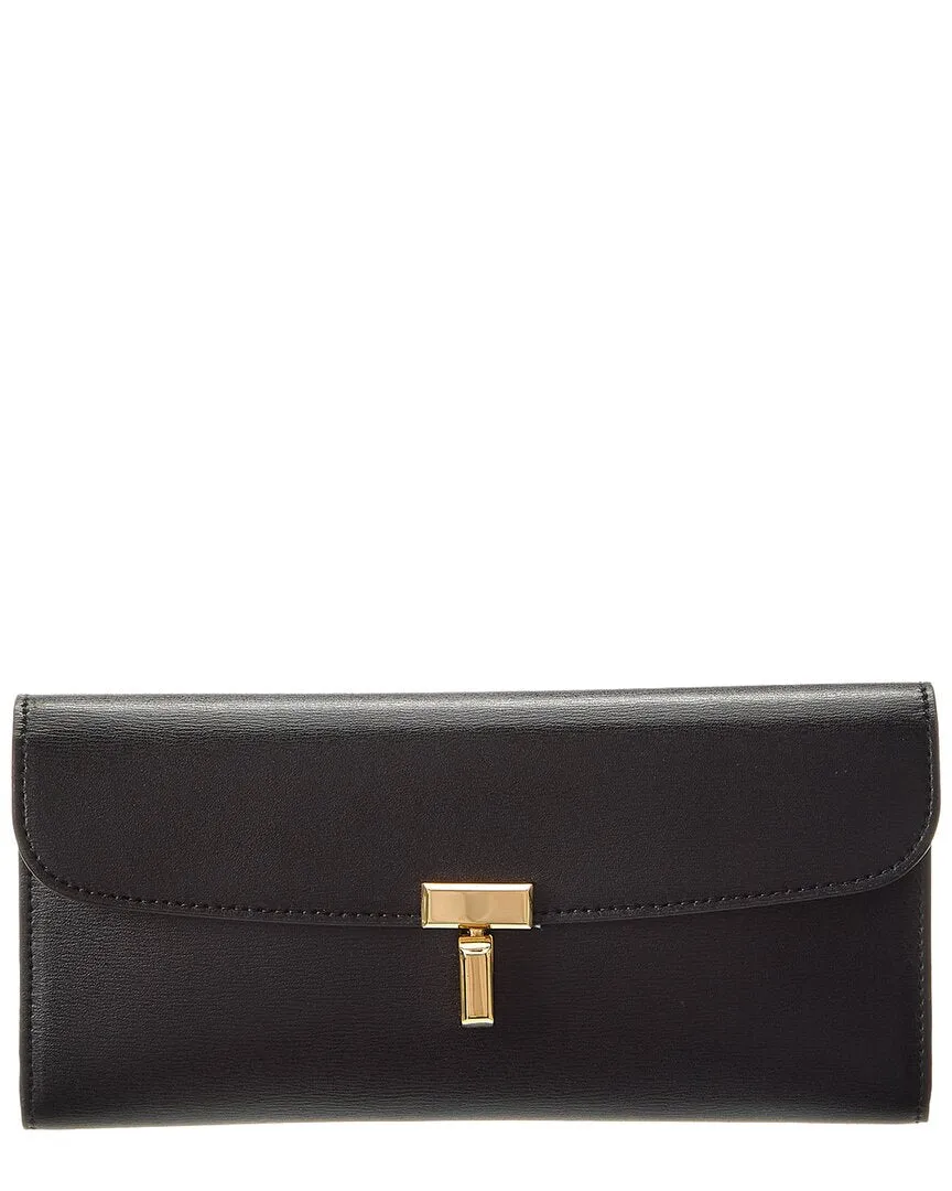 TOTEME T Lock Fold-Over Leather Continental Wallet