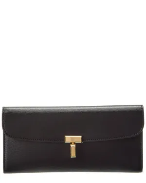 TOTEME T Lock Fold-Over Leather Continental Wallet