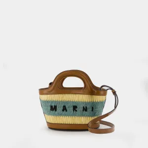 Tropicalia Micro Shopping Bag - Marni - Raphia - Brown