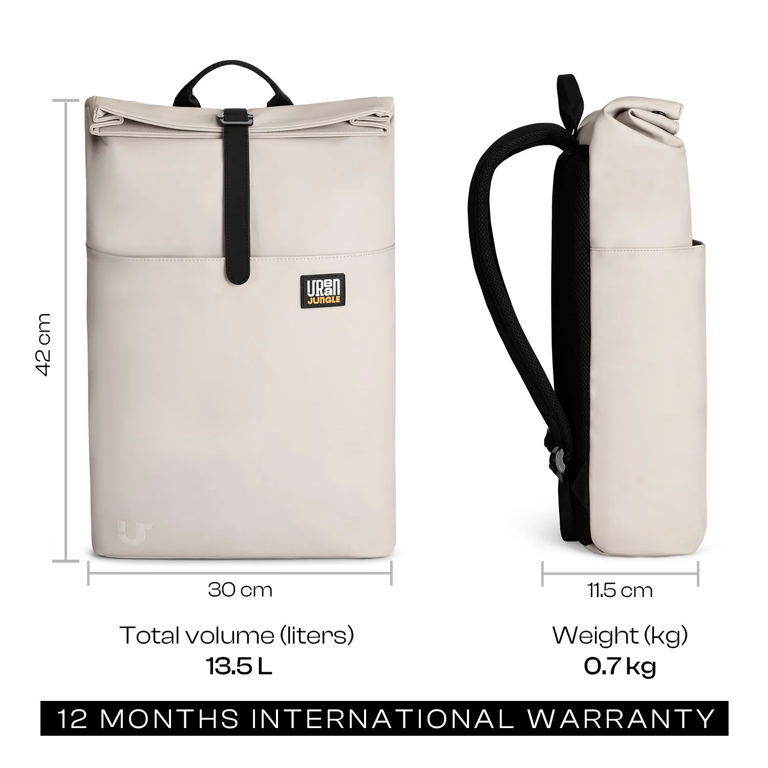 Urban Jungle by Safari Metro Roll-Top Premium Backpack with Trolley Sleeve