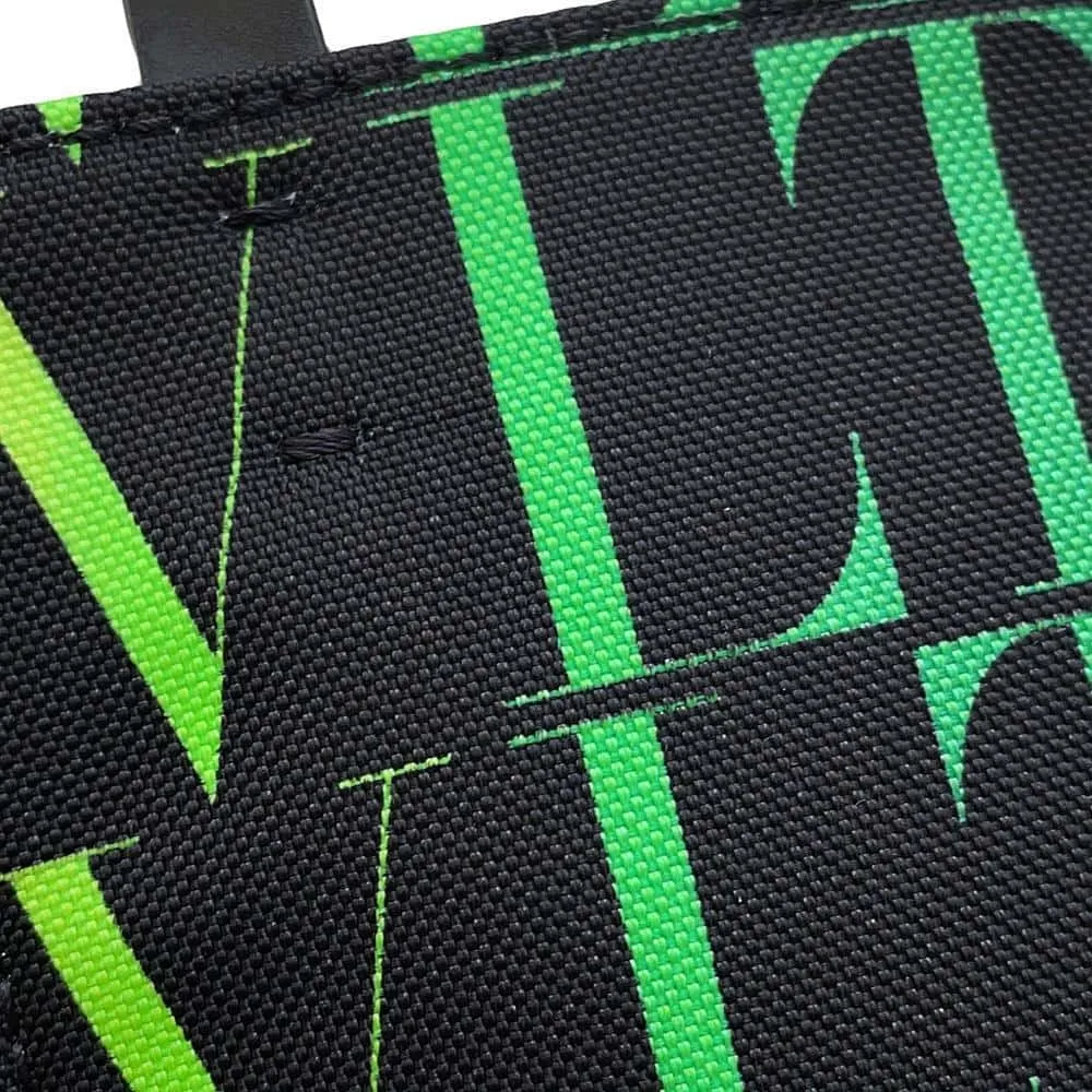 Valentino Garavani Logo Shoulder Bag Black/Multicolor Canvas Leather