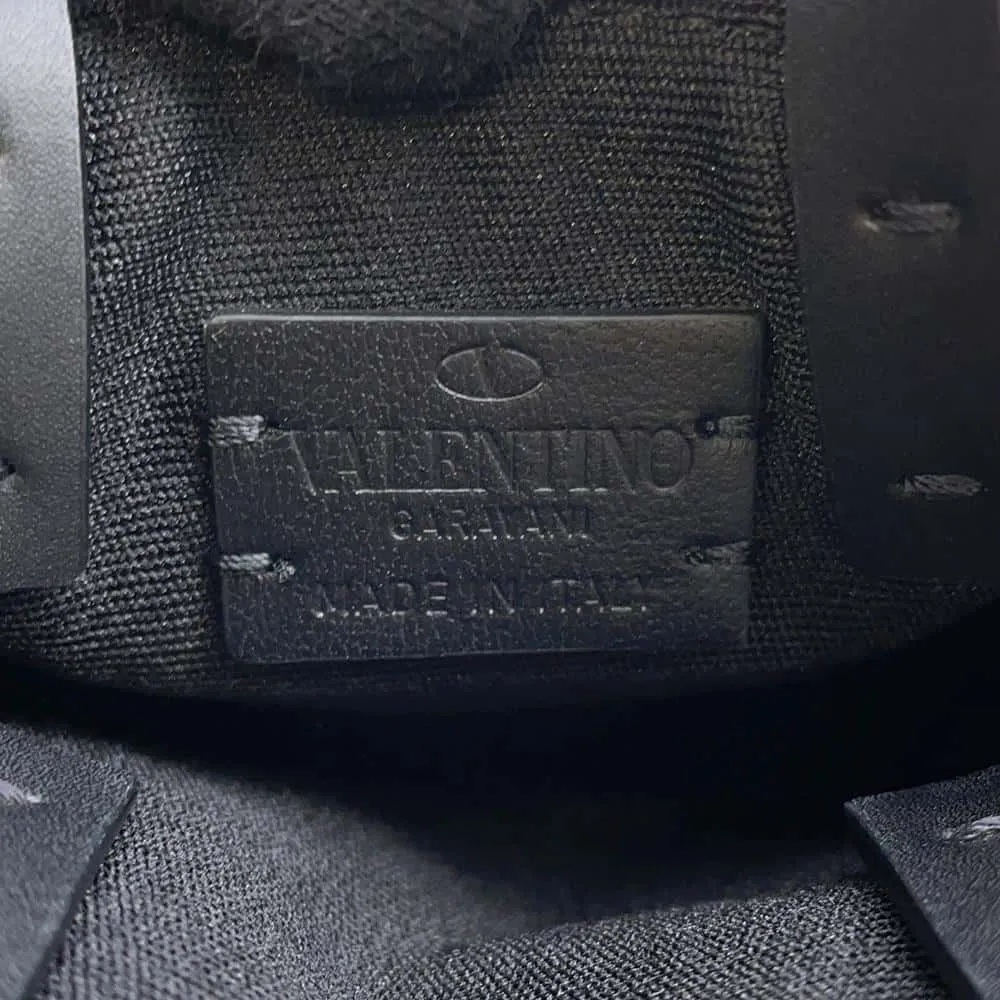 Valentino Garavani Logo Shoulder Bag Black/Multicolor Canvas Leather