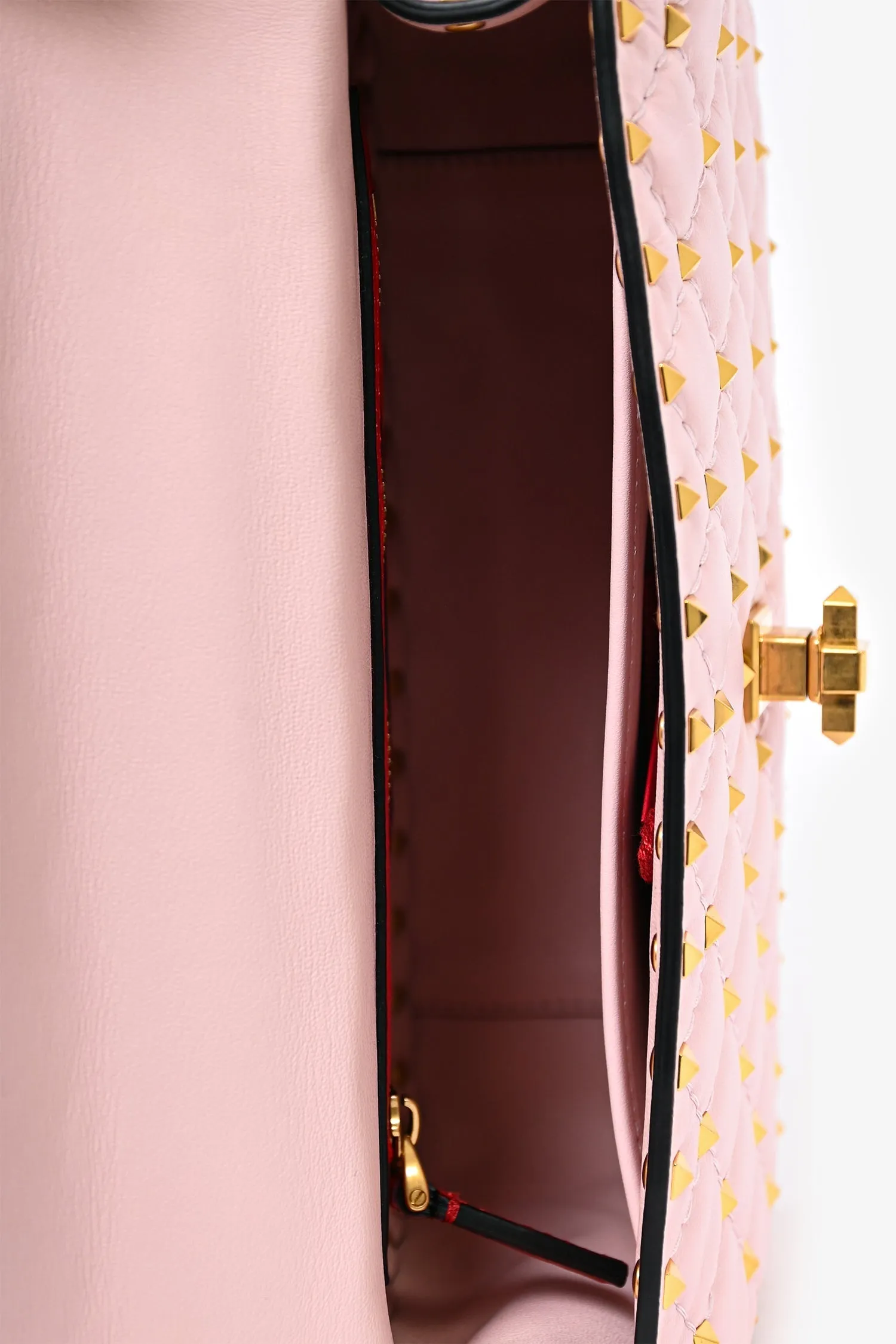 Valentino Pink Quilted Leather Medium Rockstud Shoulder Bag
