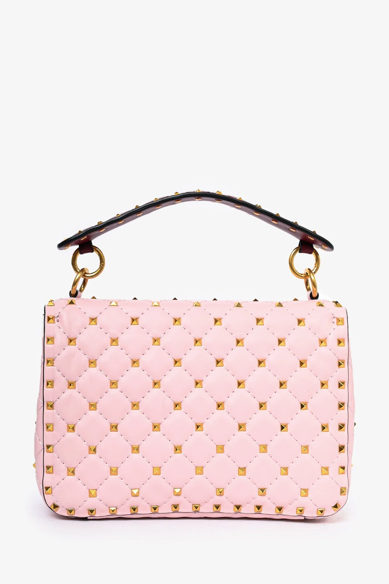 Valentino Pink Quilted Leather Medium Rockstud Shoulder Bag