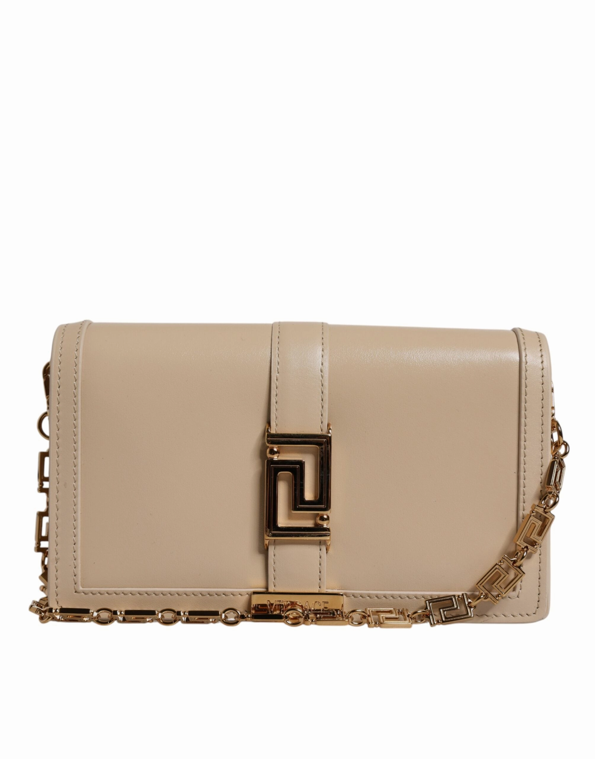 Versace gold Chain Calf Leather Wallet Crossbody Women's Bag