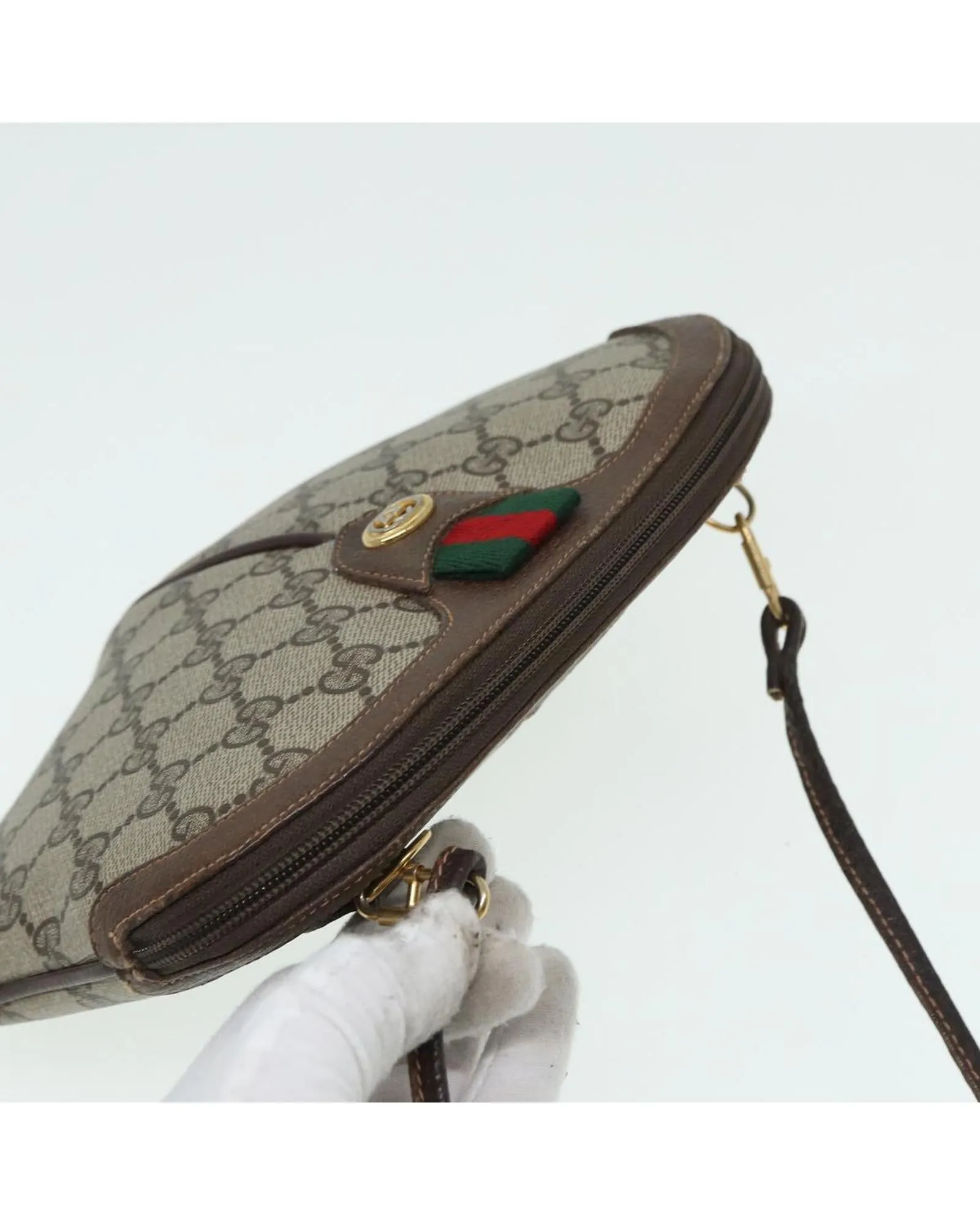 Vintage GG Shoulder Bag Beige Brown