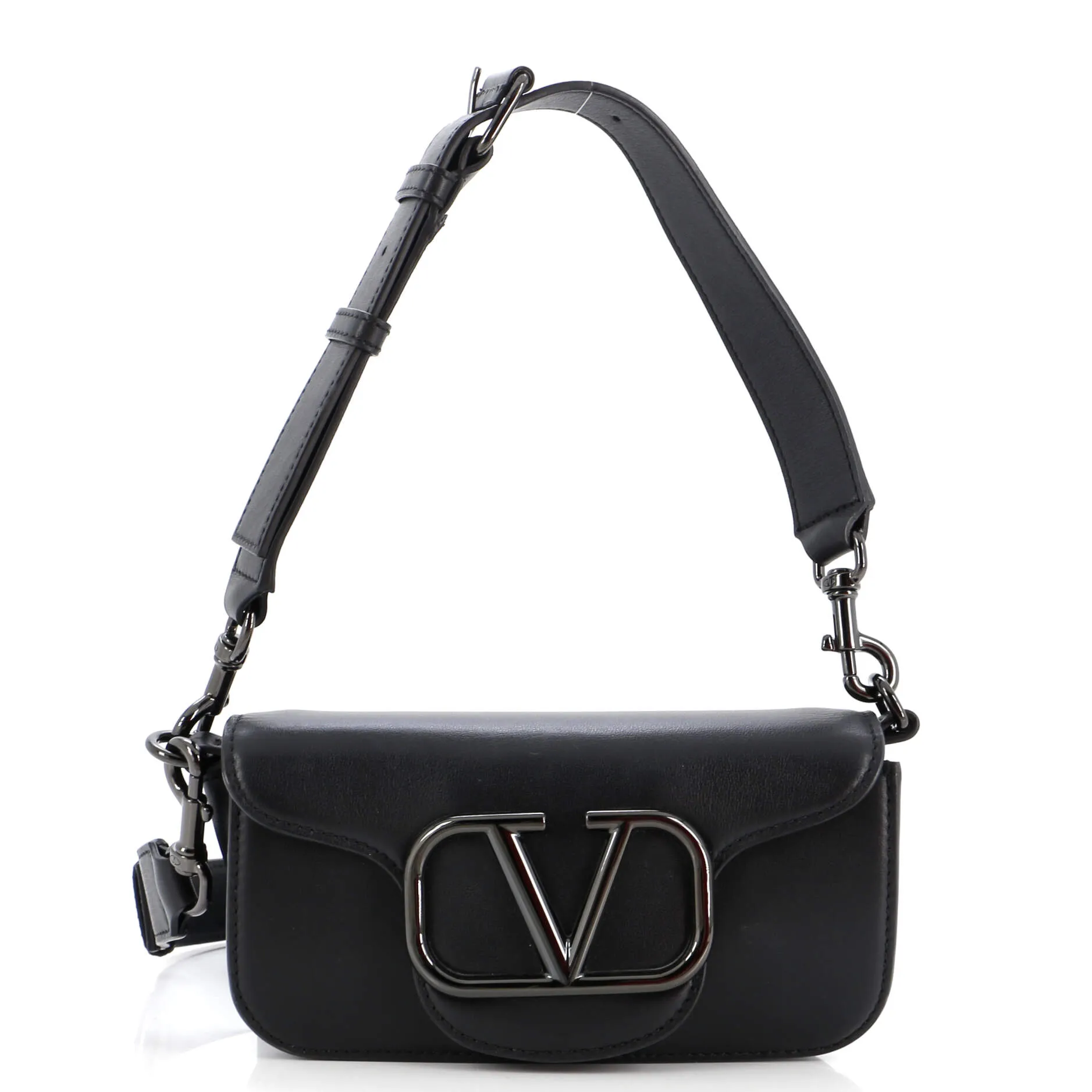 VLogo Flap Shoulder Bag Leather Mini