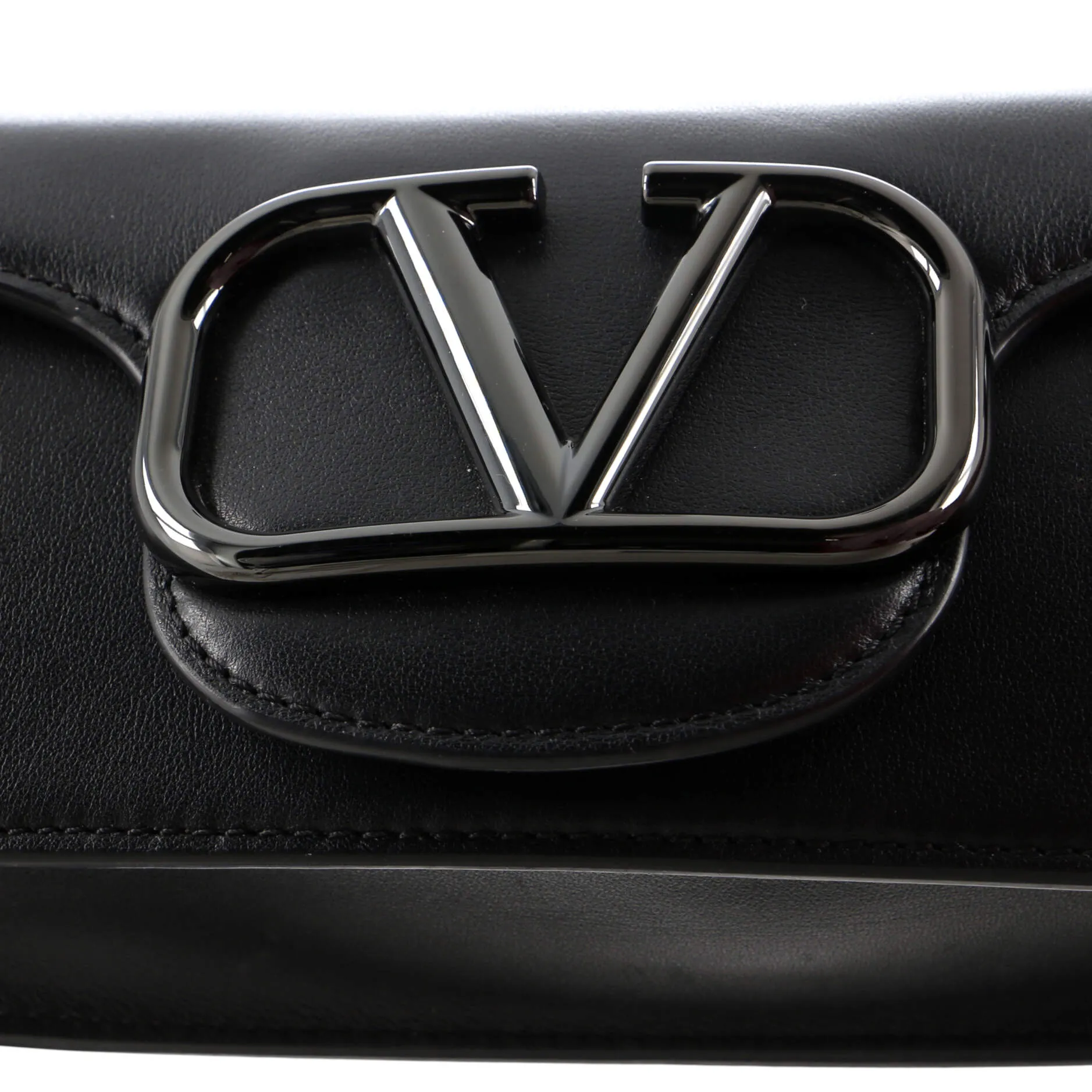 VLogo Flap Shoulder Bag Leather Mini