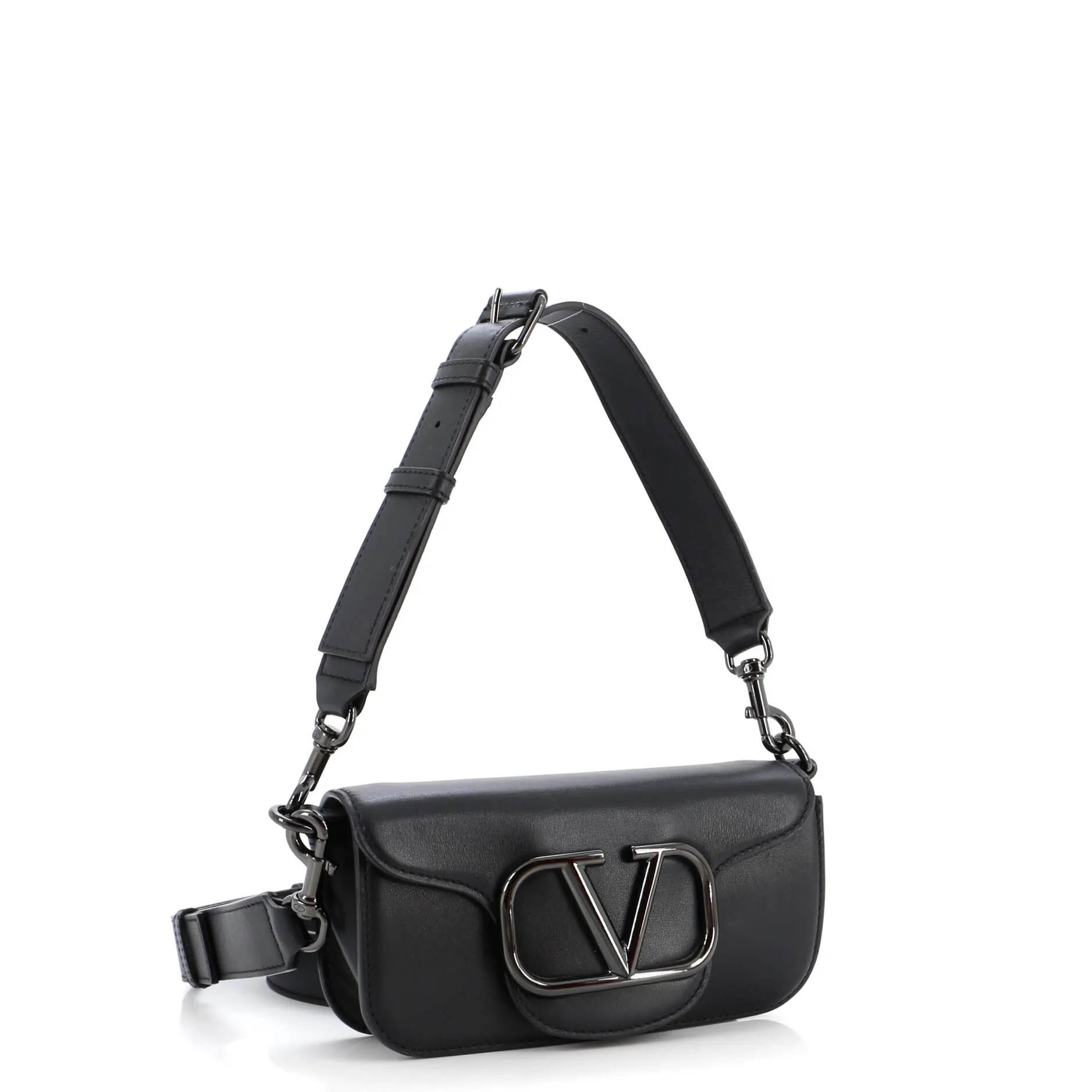 VLogo Flap Shoulder Bag Leather Mini
