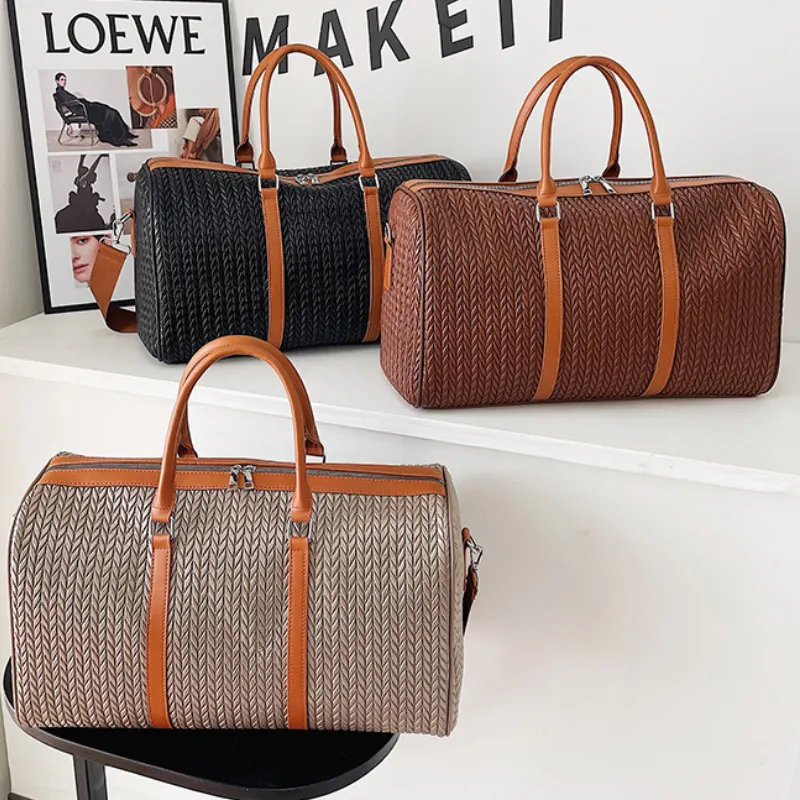 Waterproof PU Leather Men's Travel Duffle Bag