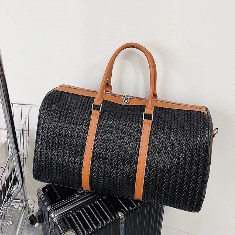 Waterproof PU Leather Men's Travel Duffle Bag