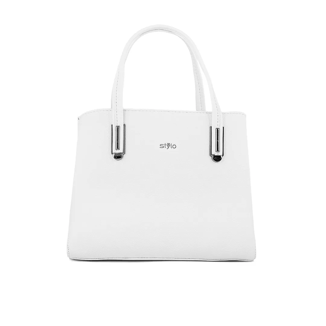 White Formal Hand Bag P36238