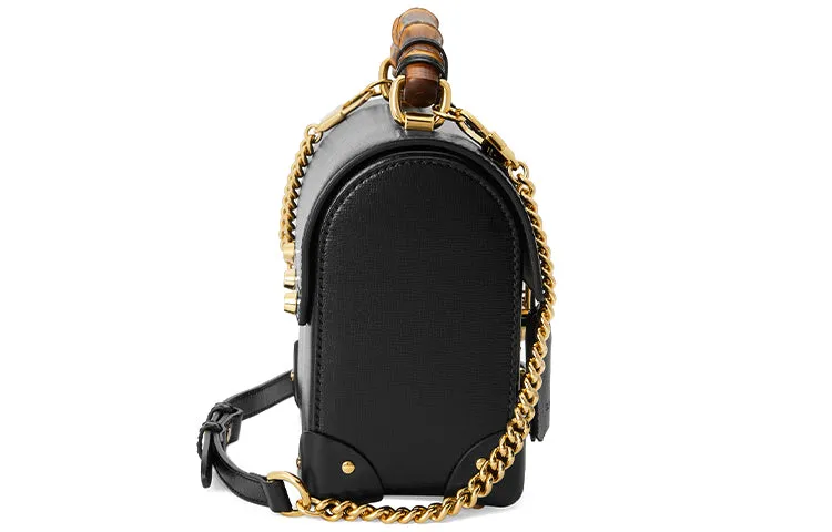 (WMNS) GUCCI Padlock Series Bamboo Single Shoulder Bag Small Black 603221-1DBRG-1000
