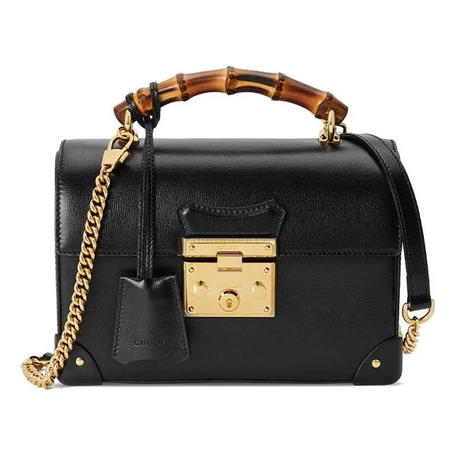 (WMNS) GUCCI Padlock Series Bamboo Single Shoulder Bag Small Black 603221-1DBRG-1000