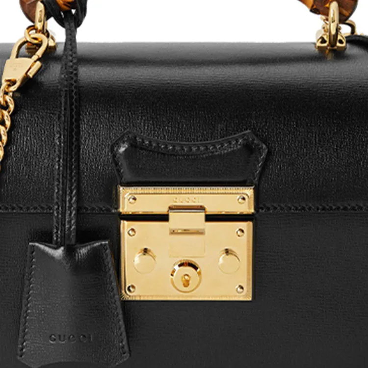 (WMNS) GUCCI Padlock Series Bamboo Single Shoulder Bag Small Black 603221-1DBRG-1000